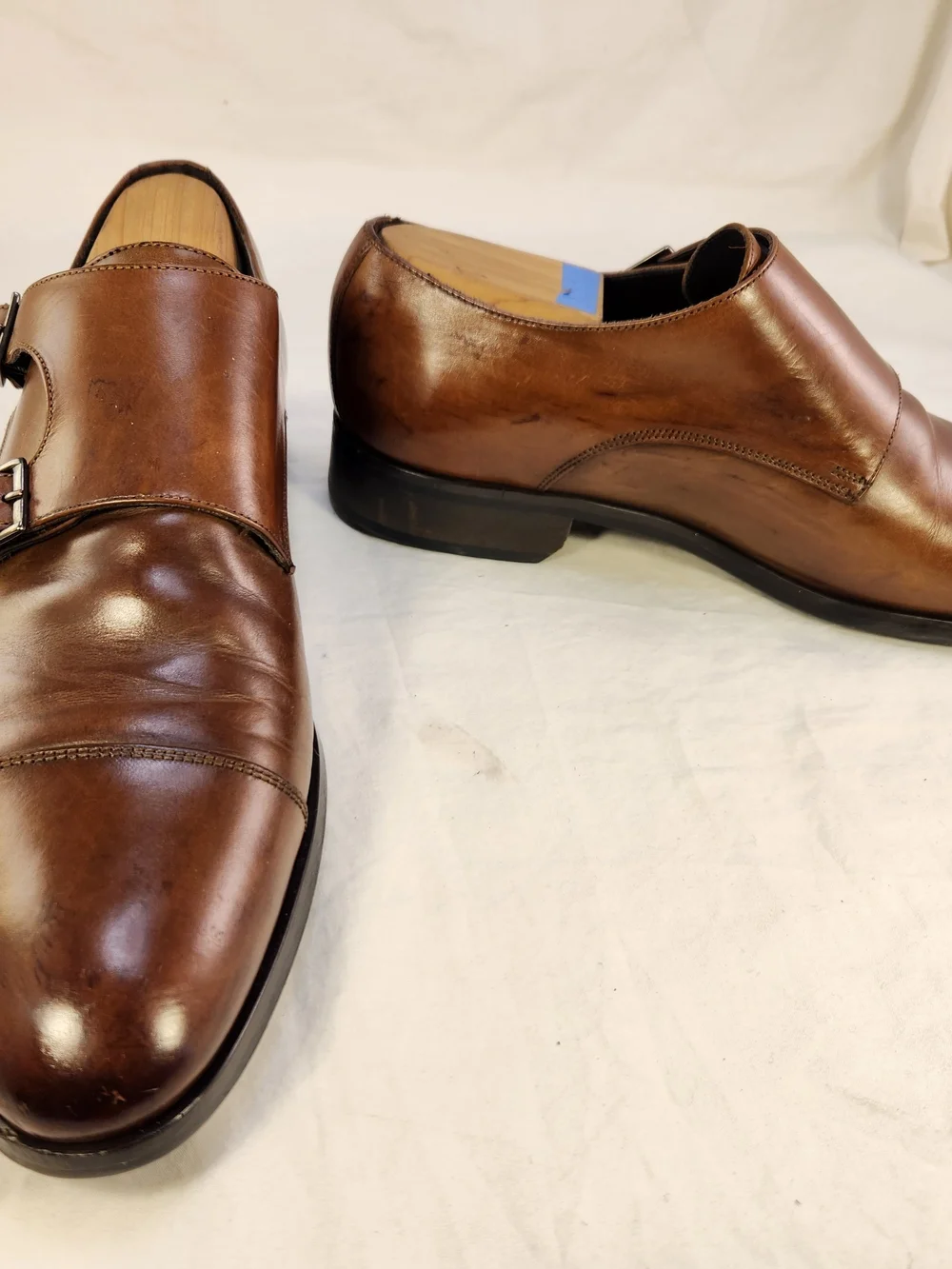 TO BOOT NEW YORK ADAM DERRICK DOUBLE MONK STRAPS MEN SHOES BROWN CAPTOE SZ 8.5